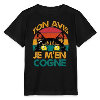 ton avis je m'en cogne - T-shirt bio MINI CREATOR Stanley/Stella Enfant - noir - Devant - Mikhail (115cm)