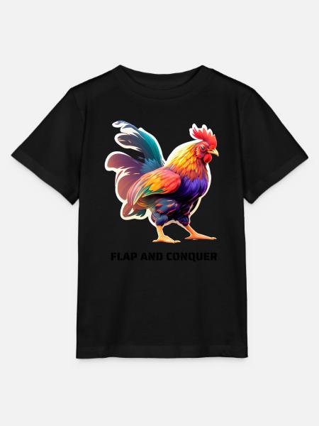 FLAP AND CONQUER - Stanley/Stella Kinder T-Shirt MINI CREATOR - Schwarz