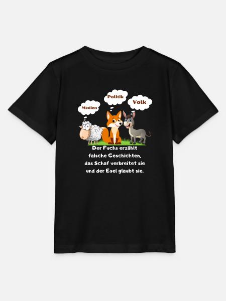 Schaf Esel Fuchs - Stanley/Stella Kinder T-Shirt MINI CREATOR - Schwarz