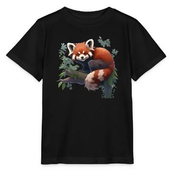 Roter Panda kleiner panda Red panda - Stanley/Stella Kinder T-Shirt MINI CREATOR  - Schwarz - Vorne - Mikhail (115cm)