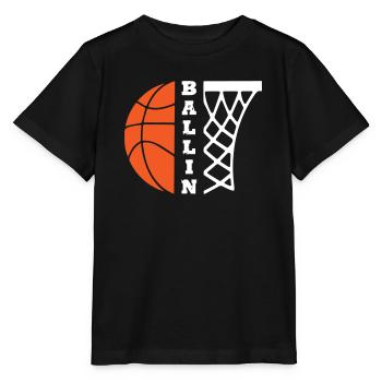 Ballin Basket-ball - T-shirt bio MINI CREATOR Stanley/Stella Enfant - noir - Devant - Mikhail (115cm)