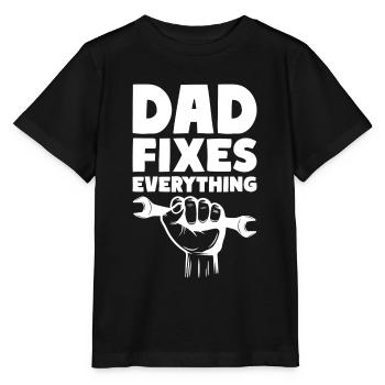 Dad Fixes Everything Fix Dad Daddy - Stanley/Stella MINI CREATOR Kids’ T-Shirt - black - Front - Mikhail (115cm)