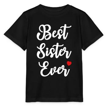 Meilleure sœur de tous les temps Cœur Chère sœur - T-shirt bio MINI CREATOR Stanley/Stella Enfant - noir - Devant - Mikhail (115cm)