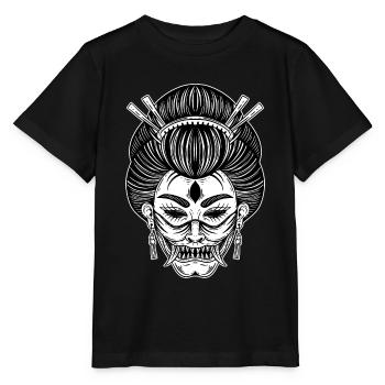 Skull Skull Horror Squelette Halloween Geisha - T-shirt bio MINI CREATOR Stanley/Stella Enfant - noir - Devant - Mikhail (115cm)