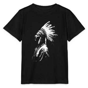 Silhouette amérindienne - T-shirt bio MINI CREATOR Stanley/Stella Enfant - noir - Devant - Mikhail (115cm)