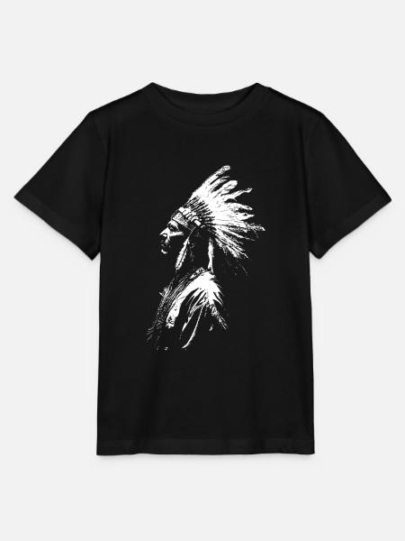 Indianer Silhouette - Stanley/Stella Kinder T-Shirt MINI CREATOR - Schwarz