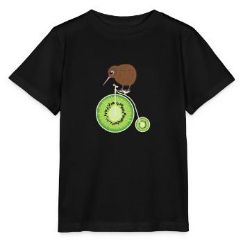 Kiwivogel Zweirad Kiwifrucht Neuseeland Shirt - Stanley/Stella Kinder T-Shirt MINI CREATOR  - Schwarz - Vorne - Mikhail (115cm)