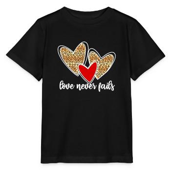 love never fails - Stanley/Stella Kinder T-Shirt MINI CREATOR  - Schwarz - Vorne - Mikhail (115cm)