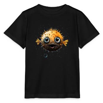 Puffer Fish - Stanley/Stella MINI CREATOR Kids’ T-Shirt - black - Front - Mikhail (115cm)