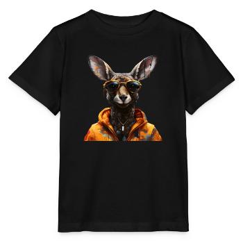 Rap Känguru - Stanley/Stella Kinder T-Shirt MINI CREATOR  - Schwarz - Vorne - Mikhail (115cm)