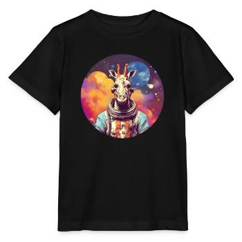 Girafe cosmique - T-shirt bio MINI CREATOR Stanley/Stella Enfant - noir - Devant - Mikhail (115cm)