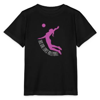 Volleyball Womens This Girl Loves Volleyball - Stanley/Stella MINI CREATOR Kids’ T-Shirt - black - Front - Mikhail (115cm)