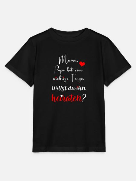 Willst du mich heiraten? | Antrag mit Baby - Stanley/Stella Kinder T-Shirt MINI CREATOR - Schwarz