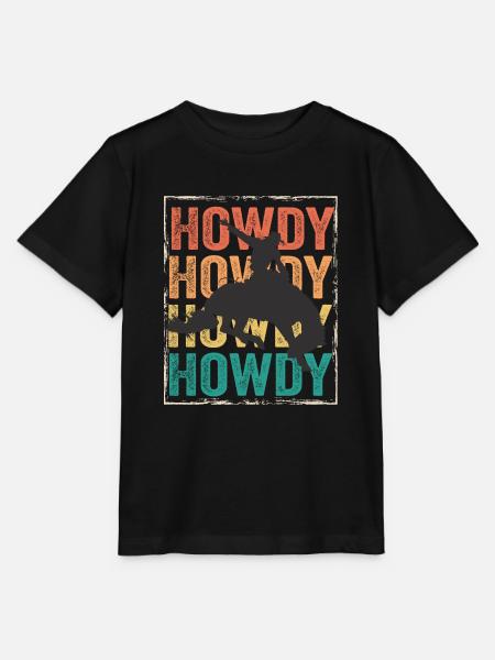 Rodeo Howdy - Stanley/Stella Kinder T-Shirt MINI CREATOR - Schwarz