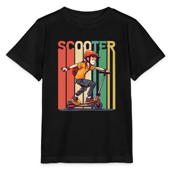 Scootering Boy Retro Vintage - Stanley/Stella Kinder T-Shirt MINI CREATOR  - Schwarz - Vorne - Mikhail (115cm)