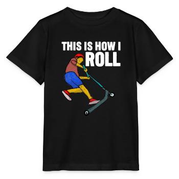 Rollerfahren So rolle ich - Stanley/Stella Kinder T-Shirt MINI CREATOR  - Schwarz - Vorne - Mikhail (115cm)