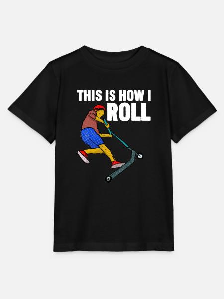 Rollerfahren So rolle ich - Stanley/Stella Kinder T-Shirt MINI CREATOR  - Schwarz