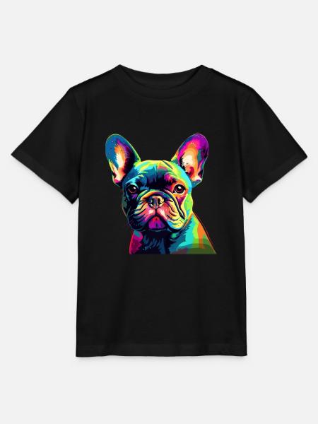 Französische Bulldogge Bunt - Stanley/Stella Kinder T-Shirt MINI CREATOR  - Schwarz