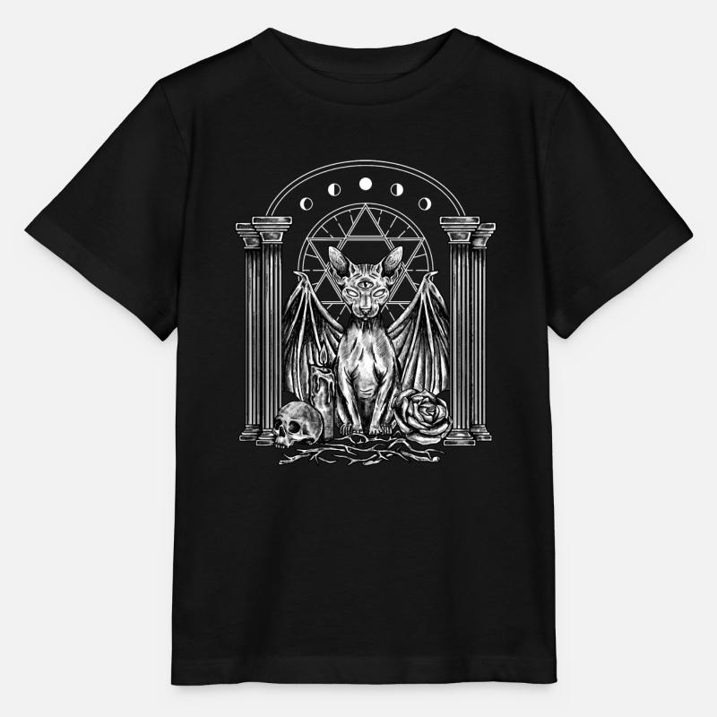Conception de chat gothique pour les fans gothiques - T-shirt bio MINI CREATOR Stanley/Stella Enfant - noir
