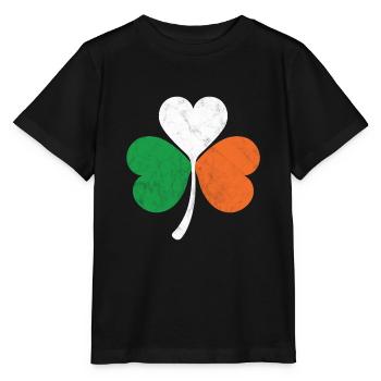 Irish Flag Shamrock - Stanley/Stella MINI CREATOR Kids’ T-Shirt - black - Front - Mikhail (115cm)