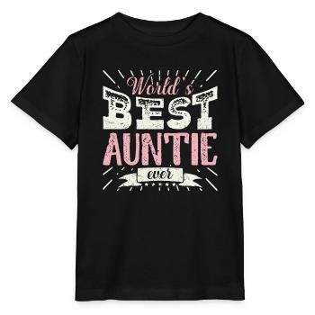 Womens Cool Aunt Gift T Shirt World's Best Auntie - Stanley/Stella Kinder T-Shirt MINI CREATOR  - Schwarz - Vorne - Mikhail (115cm)