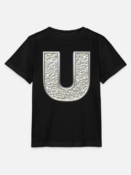 U, letter, initial, monogram, - Stanley/Stella Kinder T-Shirt MINI CREATOR  - Schwarz
