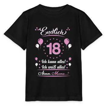 18 Geburtstag Endlich 18 - Stanley/Stella Kinder T-Shirt MINI CREATOR  - Schwarz - Vorne - Mikhail (115cm)