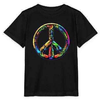 Signe de paix, paix, liberté, symbole de paix - T-shirt bio MINI CREATOR Stanley/Stella Enfant - noir - Devant - Mikhail (115cm)