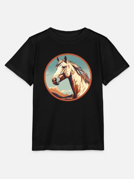 Pferd - Stanley/Stella Kinder T-Shirt MINI CREATOR - Schwarz