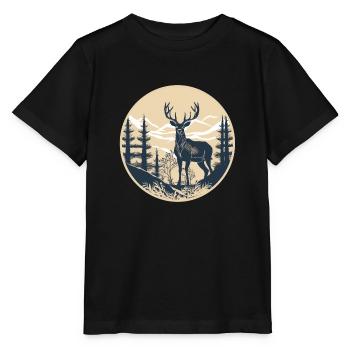Cerf - T-shirt bio MINI CREATOR Stanley/Stella Enfant - noir - Devant - Mikhail (115cm)