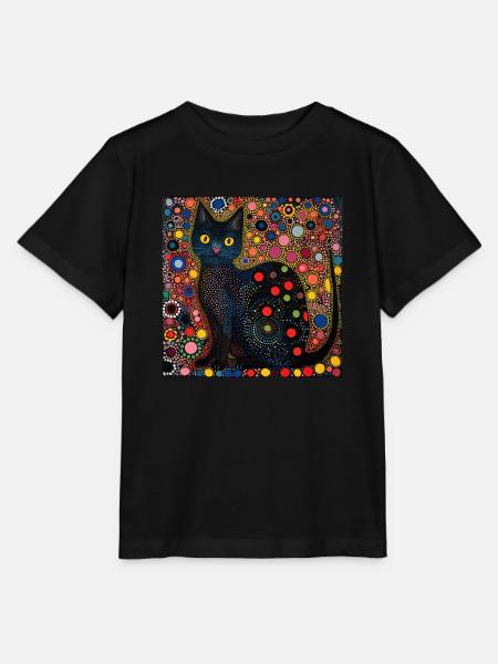 schwarze katze, katzen, bunt, tier, geschenk - Stanley/Stella Kinder T-Shirt MINI CREATOR - Schwarz