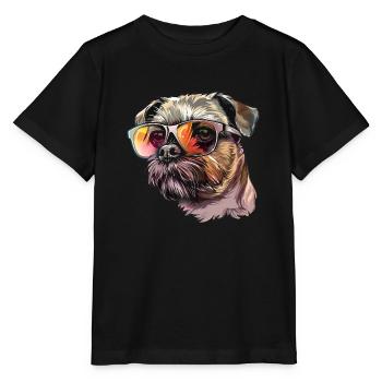 Griffons nains belges, Griffon de Bruxelles, Chien - T-shirt bio MINI CREATOR Stanley/Stella Enfant - noir - Devant - Mikhail (115cm)