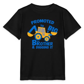 Big brother excavator driver construction worker - Stanley/Stella MINI CREATOR Kids’ T-Shirt - black - Front - Mikhail (115cm)