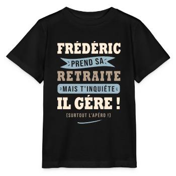 Frédéric humour retraite cadeau frederic - T-shirt bio MINI CREATOR Stanley/Stella Enfant - noir - Devant - Mikhail (115cm)