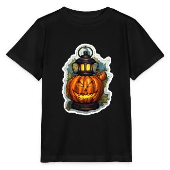 Lanterne citrouille d’Halloween - T-shirt bio MINI CREATOR Stanley/Stella Enfant - noir - Devant - Mikhail (115cm)