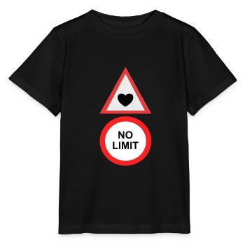Coeur Amour Pas de limite Signalisation routière - T-shirt bio MINI CREATOR Stanley/Stella Enfant - noir - Devant - Mikhail (115cm)