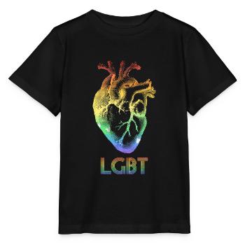 Menschliches Herz Lgbt - Stanley/Stella Kinder T-Shirt MINI CREATOR  - Schwarz - Vorne - Mikhail (115cm)