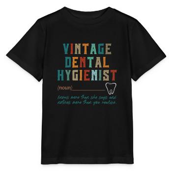 Vintage Dental Hygienist - Stanley/Stella MINI CREATOR Kids’ T-Shirt - black - Front - Mikhail (115cm)