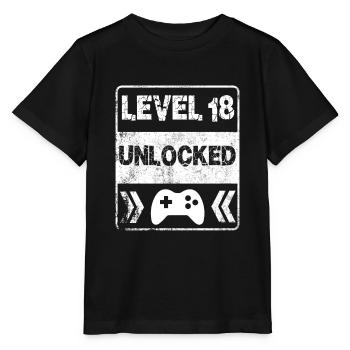 Level 18 Unlocked - Stanley/Stella MINI CREATOR Kids’ T-Shirt - black - Front - Mikhail (115cm)