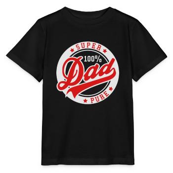 100% PURE SUPER DAD - T-shirt bio MINI CREATOR Stanley/Stella Enfant - noir - Devant - Mikhail (115cm)