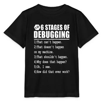 Déboguer 6 étapes de débogage - T-shirt bio MINI CREATOR Stanley/Stella Enfant - noir - Devant - Mikhail (115cm)