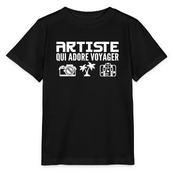 Reisende & Künstler: Leidenschaft & Entdeckung - Stanley/Stella Kinder T-Shirt MINI CREATOR  - Schwarz - Vorne - Mikhail (115cm)