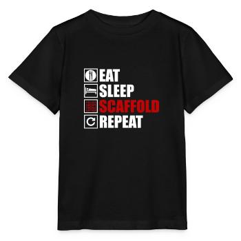 Manger, dormir, construire des échafaudages - T-shirt bio MINI CREATOR Stanley/Stella Enfant - noir - Devant - Mikhail (115cm)