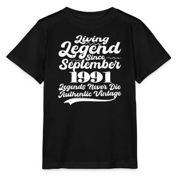 Il était une fois une légende. Septembre 1991 Naissance - T-shirt bio MINI CREATOR Stanley/Stella Enfant - noir - Devant - Mikhail (115cm)