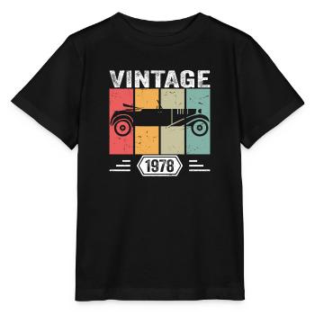 Classic Since 1978, Vintage Car Birthday Gift 1978 - Stanley/Stella Kinder T-Shirt MINI CREATOR  - Schwarz - Vorne - Mikhail (115cm)