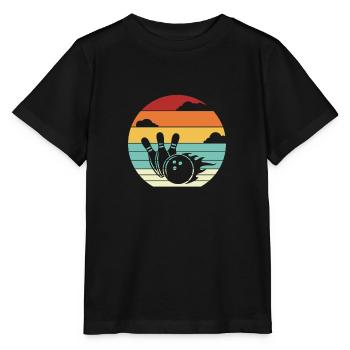 Bowling Team Retro Ninepins Bowler Vintage Cool - Stanley/Stella MINI CREATOR Kids’ T-Shirt - black - Front - Mikhail (115cm)