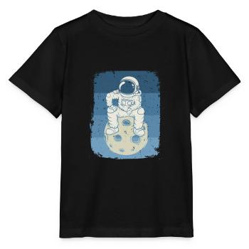 Astronaute Retro Universe Vintage Space Indie - T-shirt bio MINI CREATOR Stanley/Stella Enfant - noir - Devant - Mikhail (115cm)