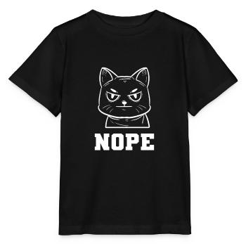 Nope Miezekatze Kätzchen Hauskatze - Stanley/Stella Kinder T-Shirt MINI CREATOR  - Schwarz - Vorne - Mikhail (115cm)