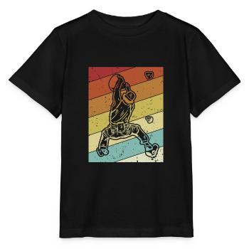 Bouldern Speedklettern Sportklettern Kraxler - Stanley/Stella Kinder T-Shirt MINI CREATOR  - Schwarz - Vorne - Mikhail (115cm)