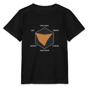 Stats du personnage PnP RPG Jeu de rôle Tabletop - T-shirt bio MINI CREATOR Stanley/Stella Enfant - noir - Devant - Mikhail (115cm)